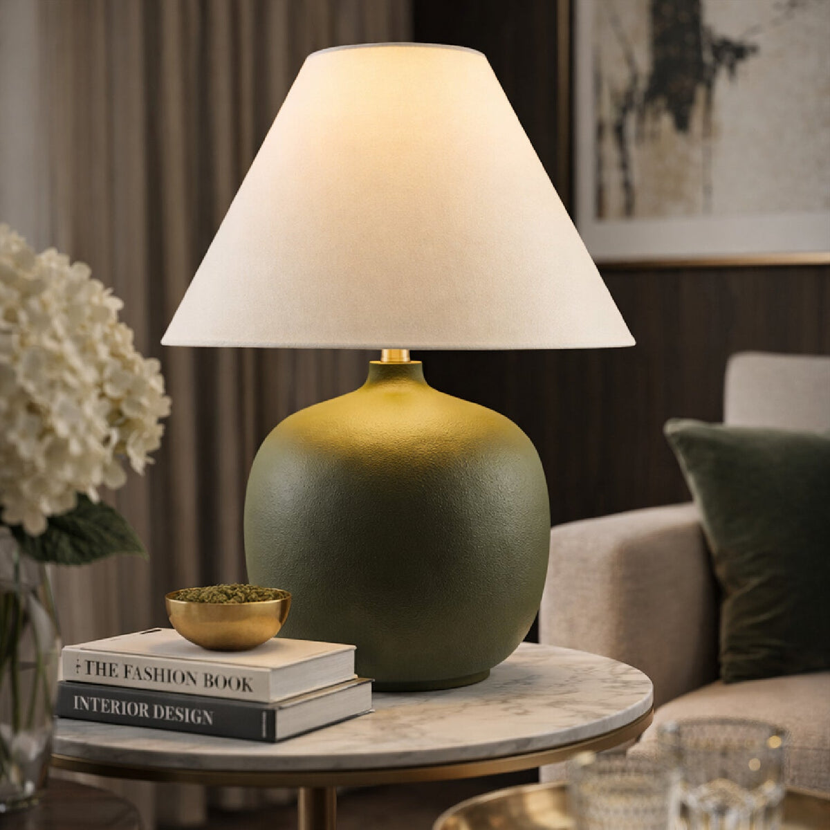 Modern European furniture - Empire Linen Shade Table Lamp - www.oroa.com