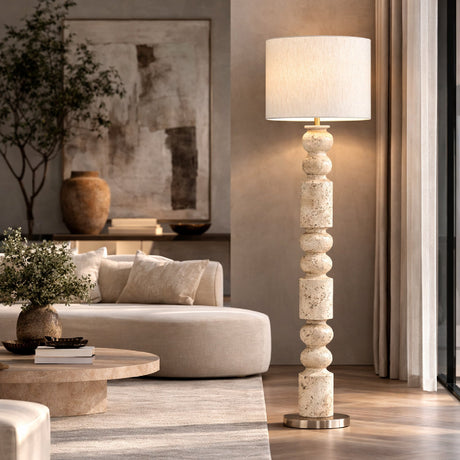 Modern European furniture - Cream Layered Base Floor Lamp - www.oroa.com