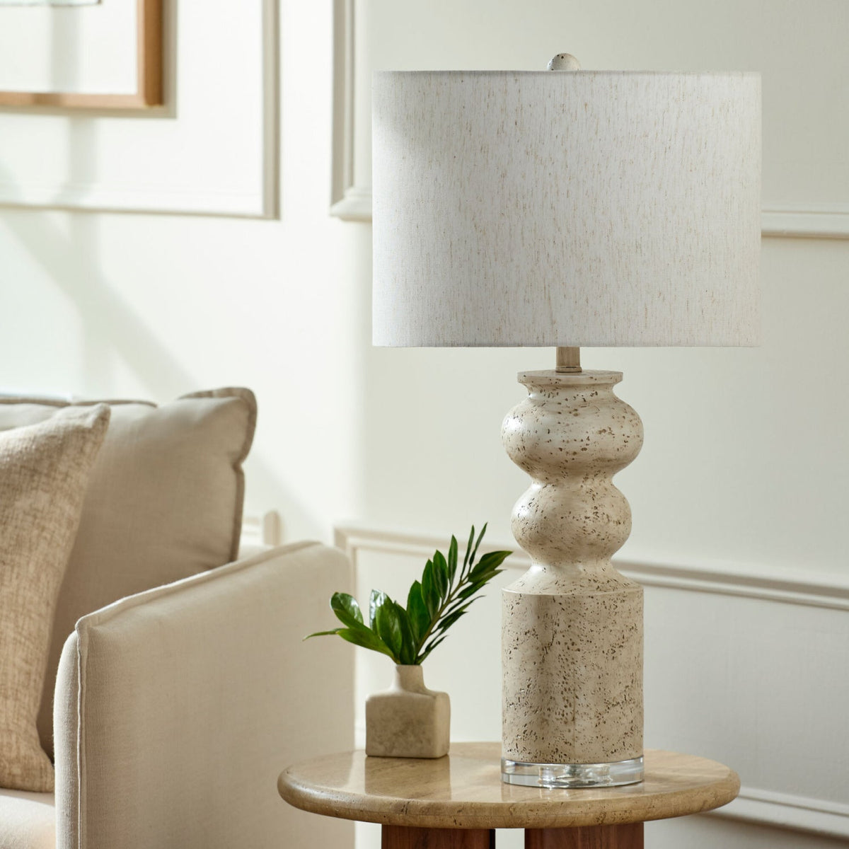 Modern European furniture - Cream Layered Base Table Lamp - www.oroa.com