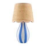 Modern European furniture - Striped Ceramic Seagrass Table Lamp - www.oroa.com