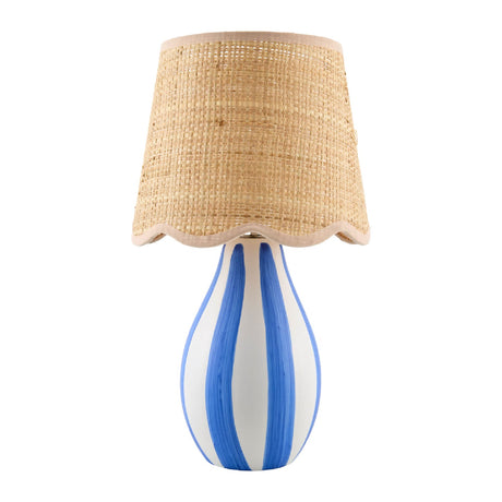 Modern European furniture - Striped Ceramic Seagrass Table Lamp - www.oroa.com