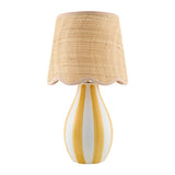 Modern European furniture - Striped Ceramic Seagrass Table Lamp - www.oroa.com