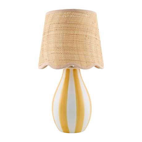 Modern European furniture - Striped Ceramic Seagrass Table Lamp - www.oroa.com