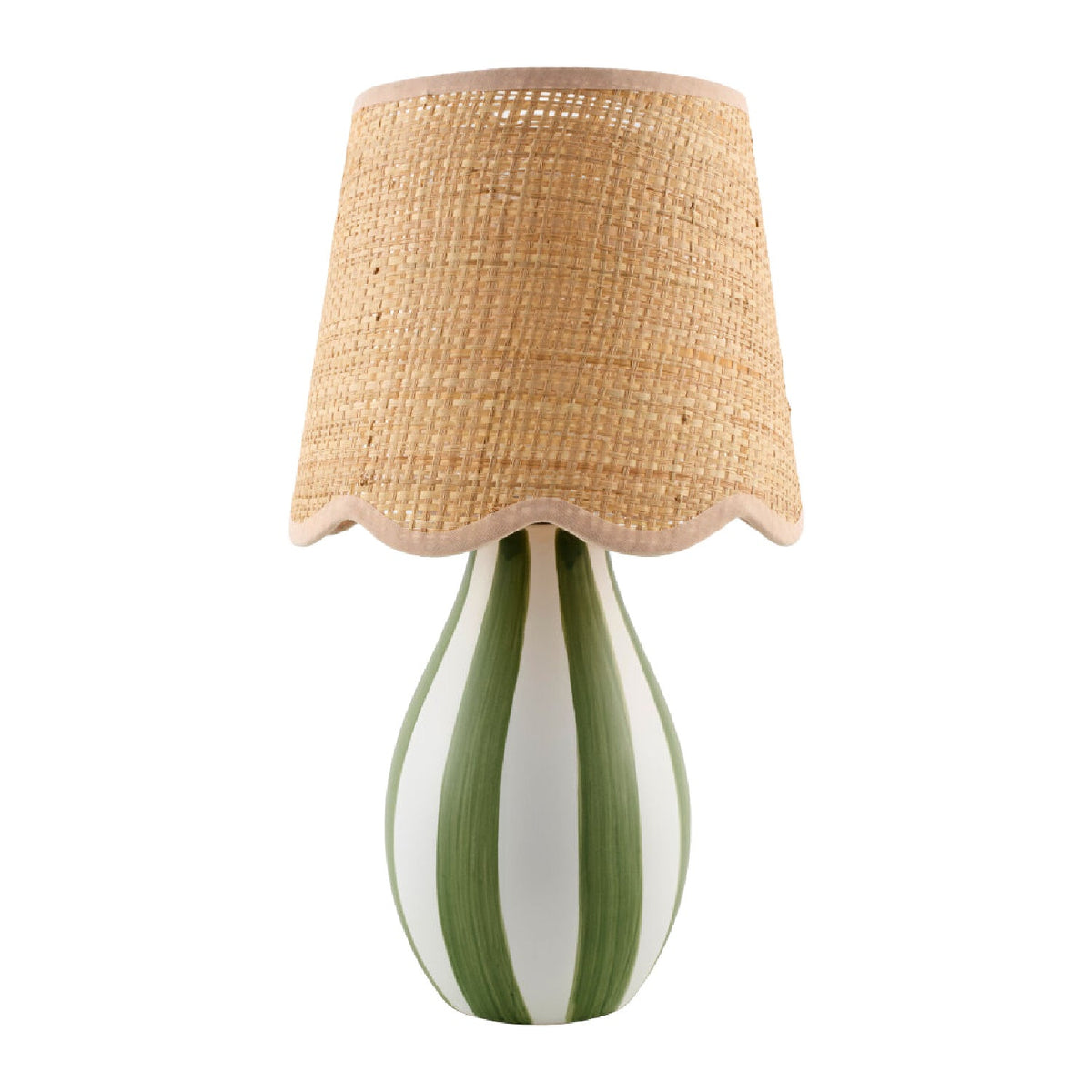 Modern European furniture - Striped Ceramic Seagrass Table Lamp - www.oroa.com