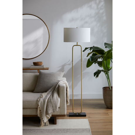 Modern European furniture - White Linen Accent Floor Lamp - www.oroa.com