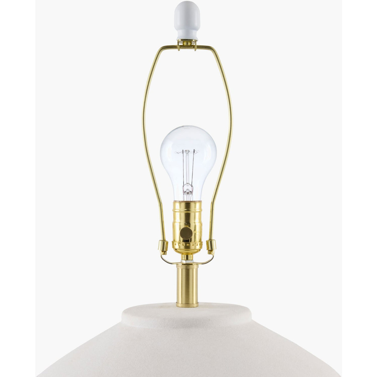 Modern European furniture - Glazed White Ceramic Table Lamp - www.oroa.com