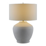 Modern European furniture - Glazed White Ceramic Table Lamp - www.oroa.com