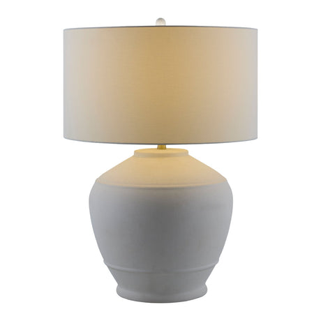 Modern European furniture - Glazed White Ceramic Table Lamp - www.oroa.com