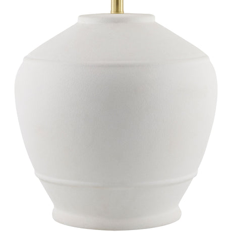 Modern European furniture - Glazed White Ceramic Table Lamp - www.oroa.com