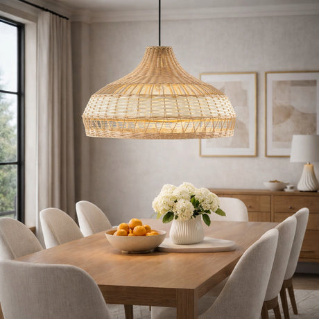 Modern European furniture - Braided Rattan Pendant Lamp - www.oroa.com