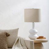 Modern European furniture - White Ceramic Table Lamp - www.oroa.com