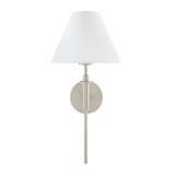 Modern European furniture - White Linen Silver Wall Lamp - www.oroa.com