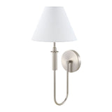 Modern European furniture - White Linen Silver Wall Lamp - www.oroa.com