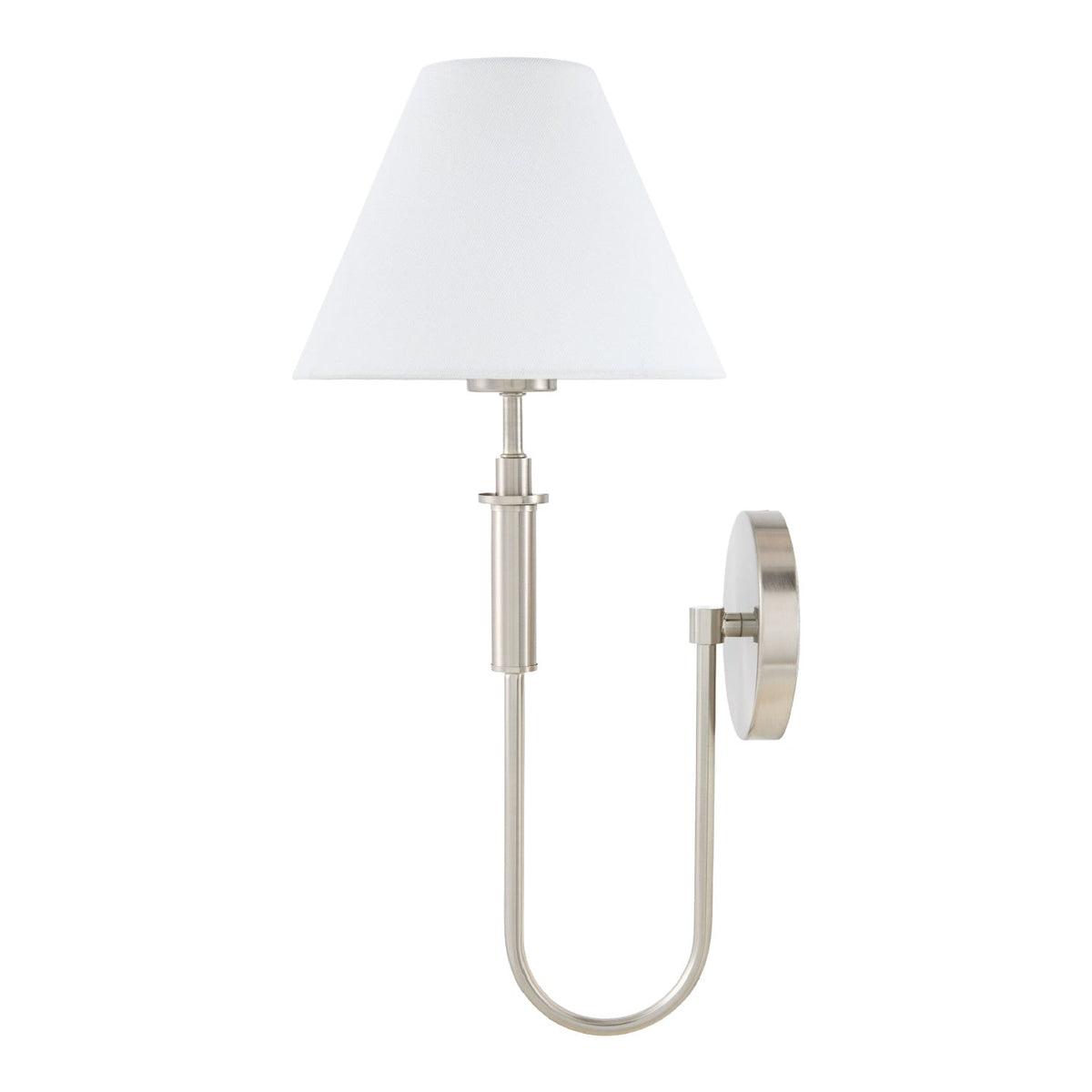 Modern European furniture - White Linen Silver Wall Lamp - www.oroa.com