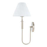 Modern European furniture - White Linen Silver Wall Lamp - www.oroa.com