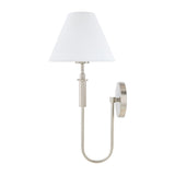 Modern European furniture - White Linen Silver Wall Lamp - www.oroa.com