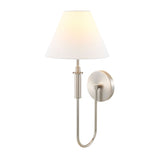 Modern European furniture - White Linen Silver Wall Lamp - www.oroa.com
