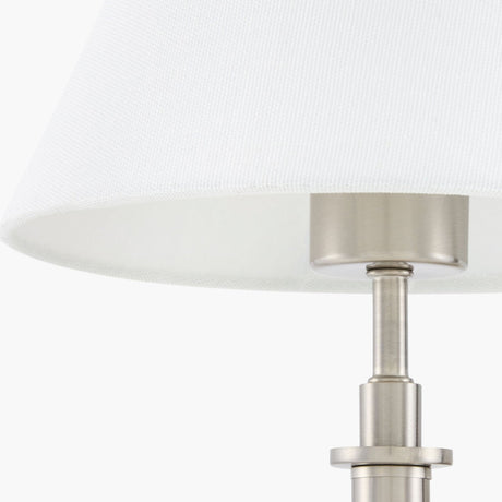Modern European furniture - White Linen Silver Wall Lamp - www.oroa.com