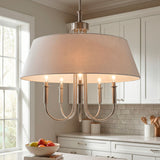 Modern European furniture -  White Linen 5-Light Chandelier - www.oroa.com