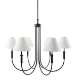 Modern European furniture - White Linen 6-Light Chandelier - www.oroa.com
