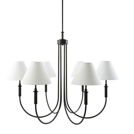 Modern European furniture - White Linen 6-Light Chandelier - www.oroa.com