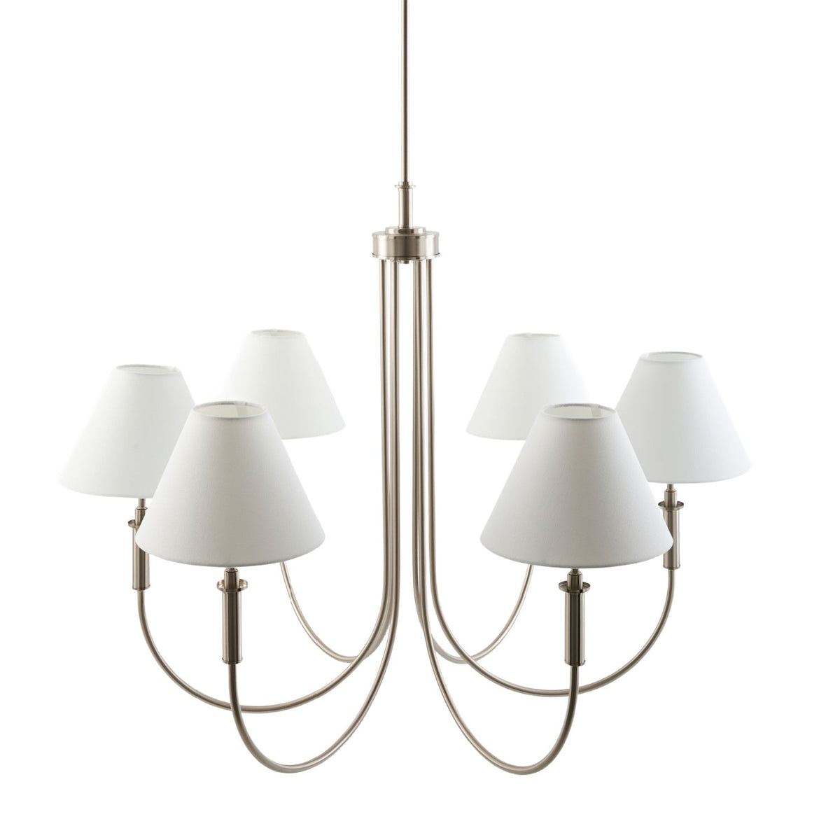 Modern European furniture - White Linen 6-Light Chandelier - www.oroa.com