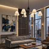 Modern European furniture - Linen Shade 6-Light Chandelier - www.oroa.com