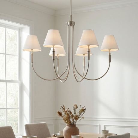 Modern European furniture - Linen Shade 6-Light Chandelier - www.oroa.com