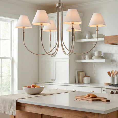 Modern European furniture - Linen Shade 6-Light Chandelier - www.oroa.com