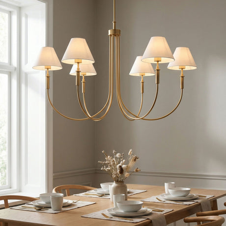 Modern European furniture - Linen Shade 6-Light Chandelier - www.oroa.com
