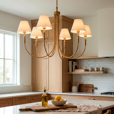 Modern European furniture - Linen Shade 6-Light Chandelier - www.oroa.com