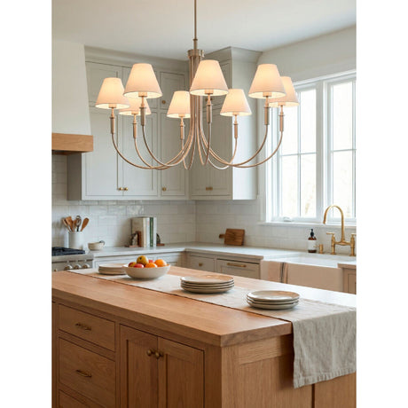 Modern European furniture - Linen Shade 8-Light Chandelier - www.oroa.com