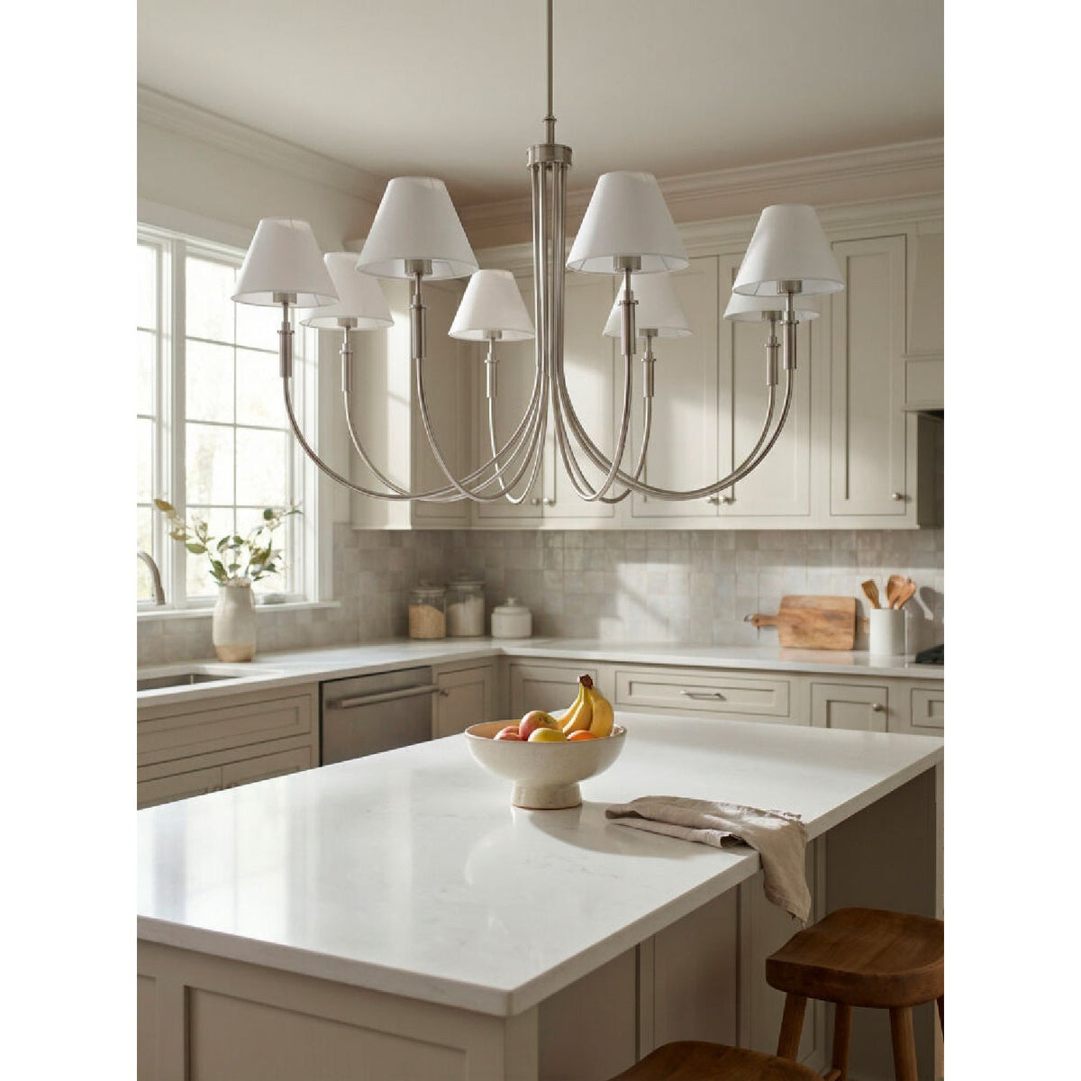 Modern European furniture - Linen Shade 8-Light Chandelier - www.oroa.com