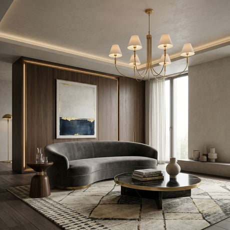 Modern European furniture - Linen Shade 8-Light Chandelier - www.oroa.com