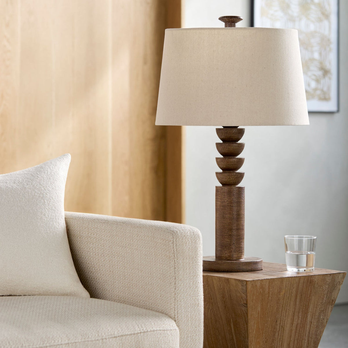 Modern European furniture - Cream Linen Accent Table Lamp - www.oroa.com