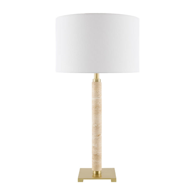 Modern European furniture - White Linen Accent Table Lamp - www.oroa.com