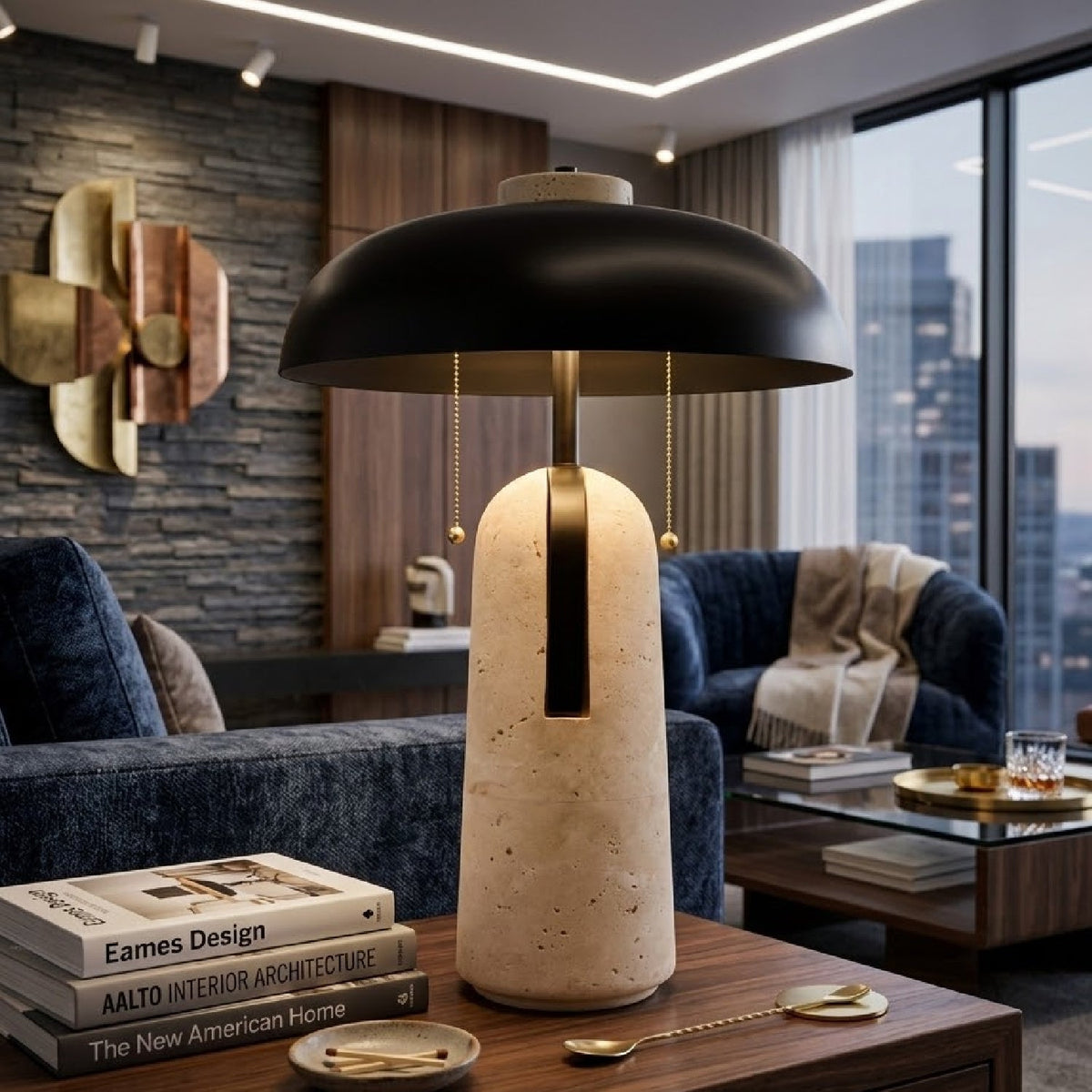 Modern European furniture - Black Brass Accent Table Lamp - www.oroa.com
