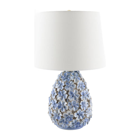 Modern European furniture - Blue Floral Ceramic Table Lamp - www.oroa.com
