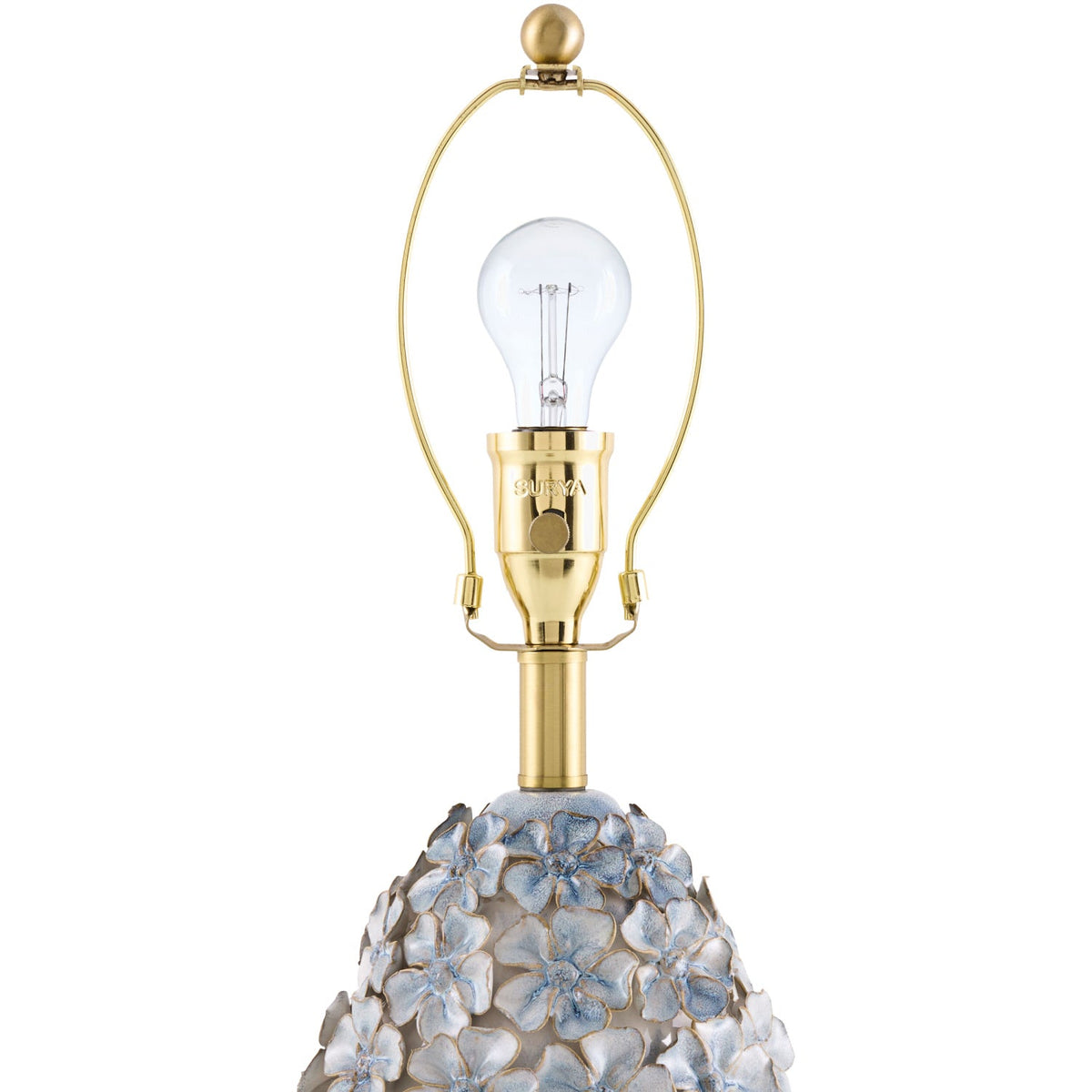 Modern European furniture - Blue Floral Ceramic Table Lamp - www.oroa.com