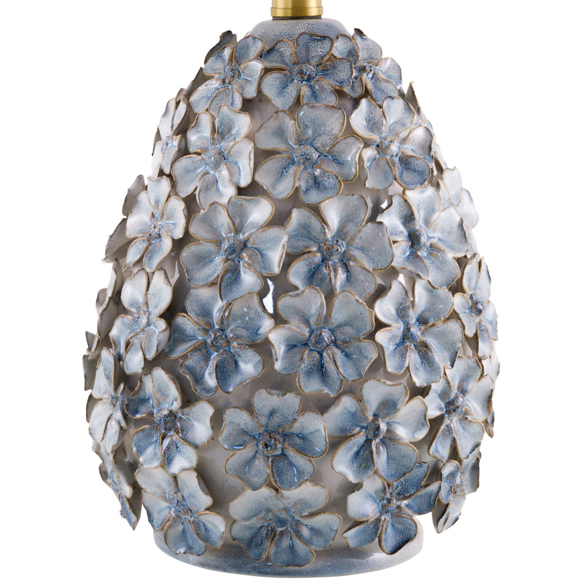 Modern European furniture - Blue Floral Ceramic Table Lamp - www.oroa.com