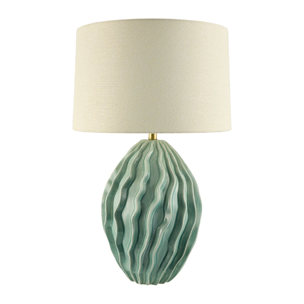 Modern European furniture - Green Ceramic Embossed Table Lamp - www.oroa.com