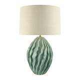 Modern European furniture - Green Ceramic Embossed Table Lamp - www.oroa.com