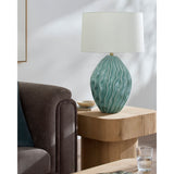 Modern European furniture - Green Ceramic Embossed Table Lamp - www.oroa.com