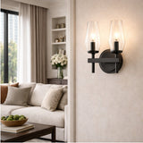 Modern European furniture - Faceted Clear Glass Wall Lamp - www.oroa.com
