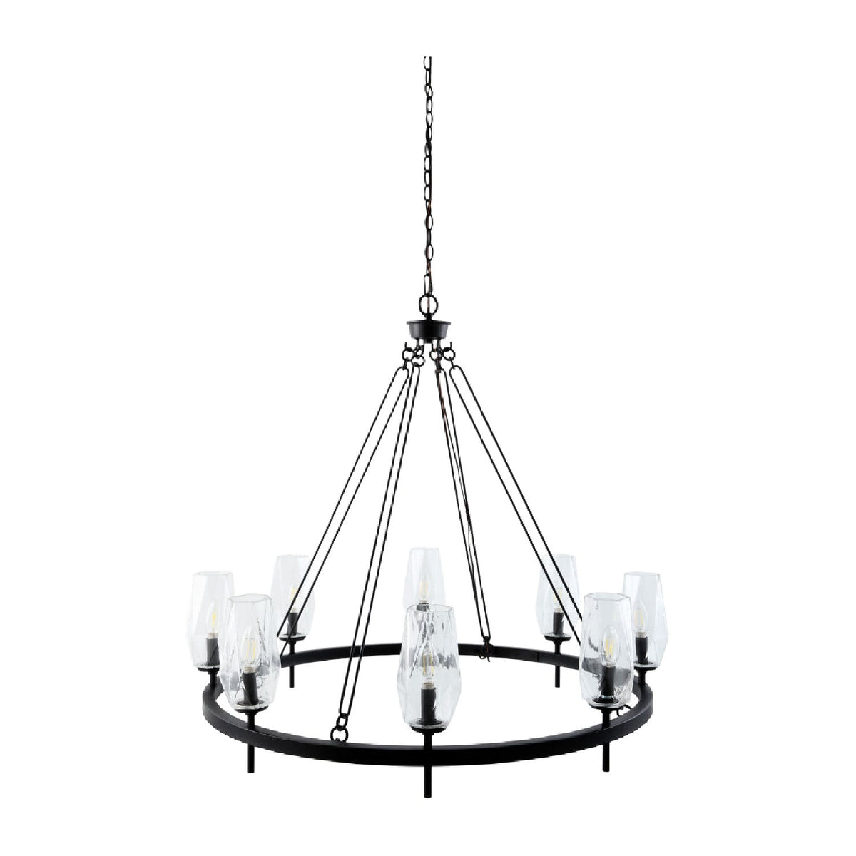 Modern European furniture - Faceted Clear Glass Chandelier - www.oroa.com