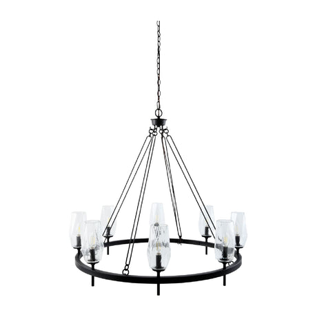 Modern European furniture - Faceted Clear Glass Chandelier - www.oroa.com