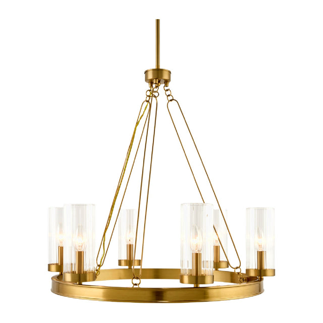 Modern European furniture -  Cylindrical Glass 8-Light Chandelier S - www.oroa.com