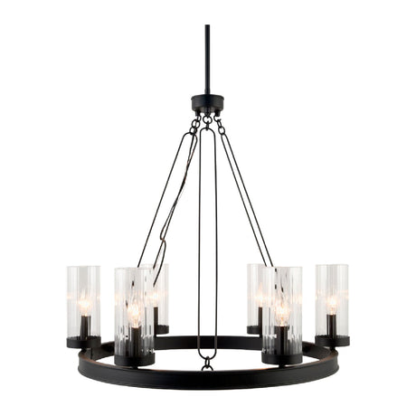 Modern European furniture -  Cylindrical Glass 8-Light Chandelier S - www.oroa.com