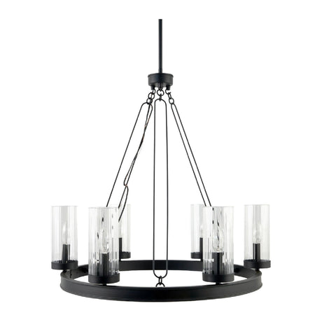 Modern European furniture -  Cylindrical Glass 8-Light Chandelier S - www.oroa.com
