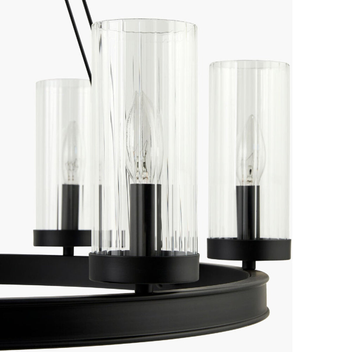 Modern European furniture -  Cylindrical Glass 8-Light Chandelier S - www.oroa.com
